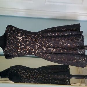 City Studio Black Lace Dress Fully Lined Fit And Flare 5